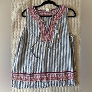 Boho linen tank